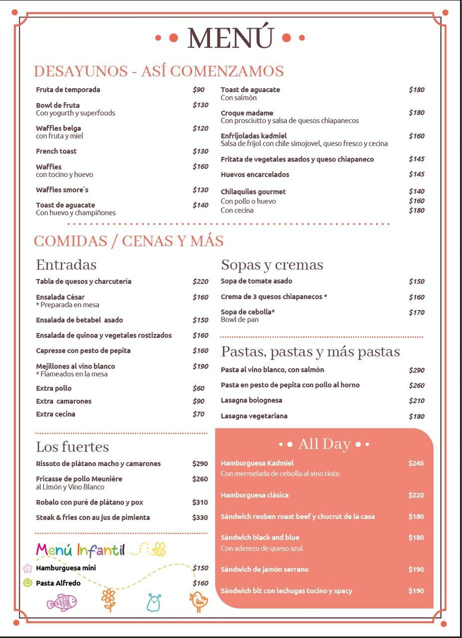 Menú del Restaurante